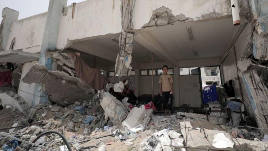 Escuela bombardeada por Israel en Jan Yunis, sur de Gaza. Foto: ONU