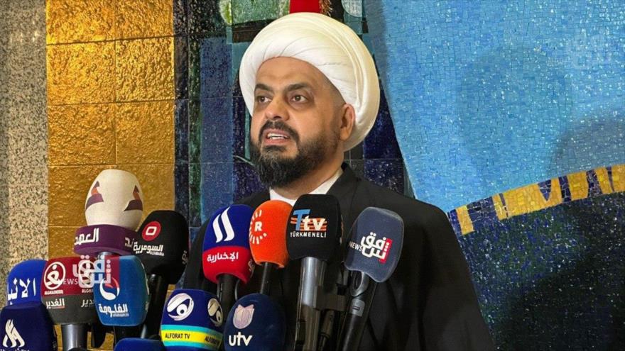 El líder del grupo de Resistencia iraquí Asaib Ahl al-Haq, Qais al-Jazali.
