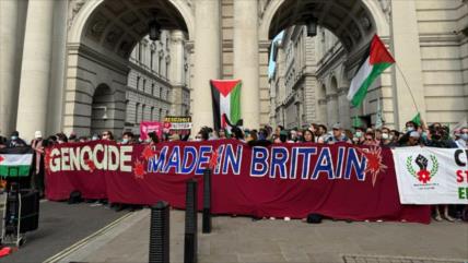 Trabajadores británicos protestan contra envío de armas a Israel