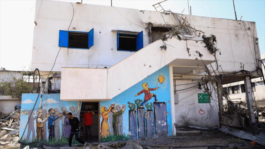 Instalaciones de la UNRWA en la ciudad de Gaza dañadas por un ataque israelí, el 12 de julio de 2024. (Foto: Reuters)
