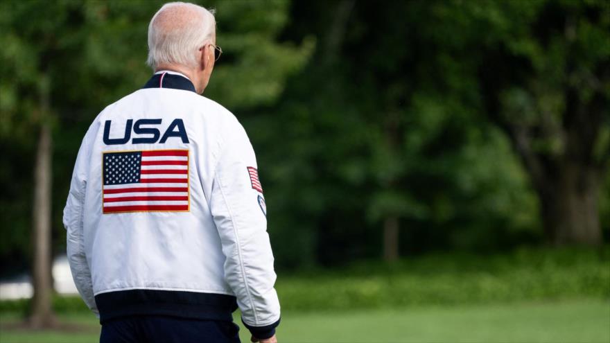 El presidente de EE.UU., Joe Biden, en el jardín sur de la Casa Blanca en Washington, 26 de julio de 2024.