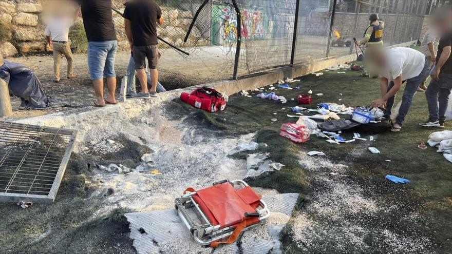 El campo de fútbol en Majdal Shams, después del ataque de 27 julio de 2024. (Foto: EFE)