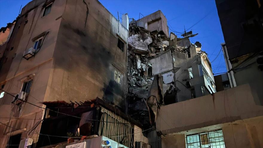 Un edificio de Beirut alcanzado en el ataque de israel.