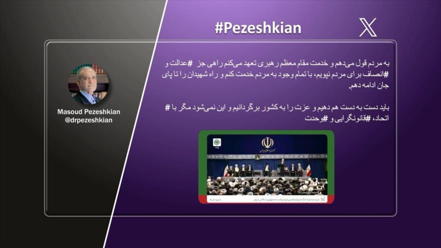 Líder de Irán avala a Pezeshkian como nuevo presidente del país | Etiquetaje