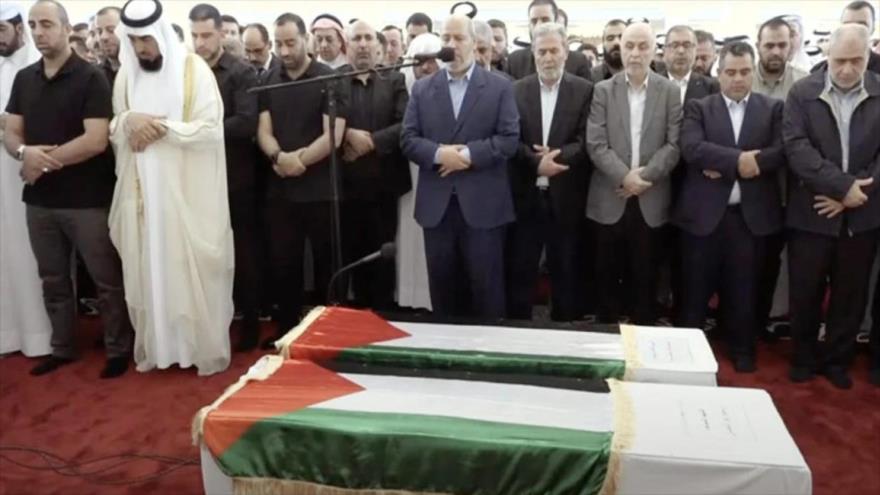 Rezo fúnebre por líder de HAMAS Ismail Haniya, asesinado por Israel, Doha, 2 de agosto de 2024.