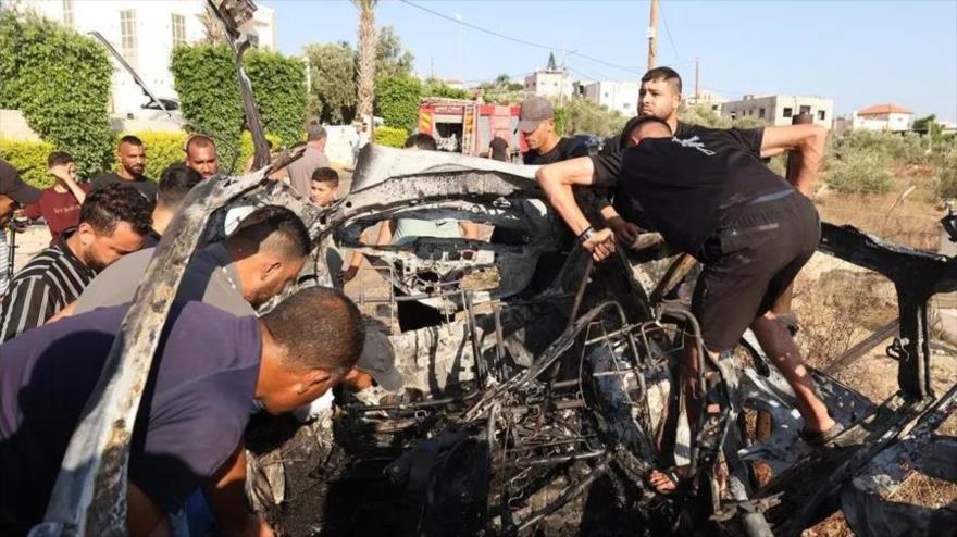 Ataque con dron de Israel en la ciudad de Tulkarem, en el norte de Cisjordania ocupada, 3 de agosto. (Foto: EFE)