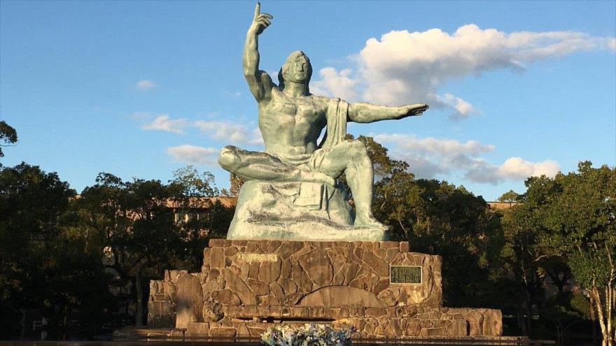 Parque de la Paz en Nagasaki, Japón, en memoria de víctimas del bombardeo atómico de EE.UU. en 1945.