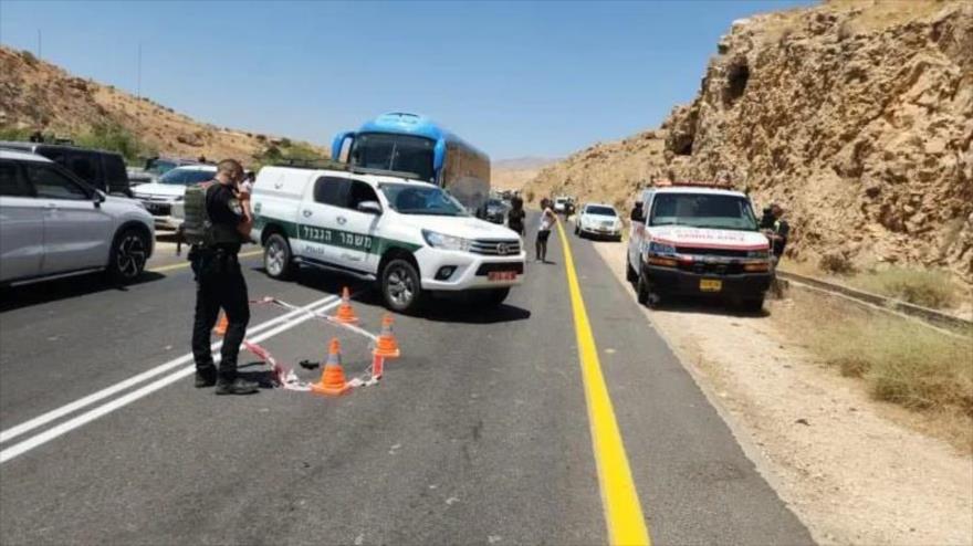 La escena de una operación antisraelí del tiroteo en una carretera en el valle del Jordán, en la Cisjordania ocupada, 11 de agosto de 2024.