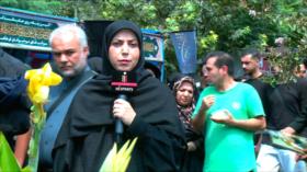 Iraníes se solidarizan con Palestina en marchas de Arbaín en Teherán