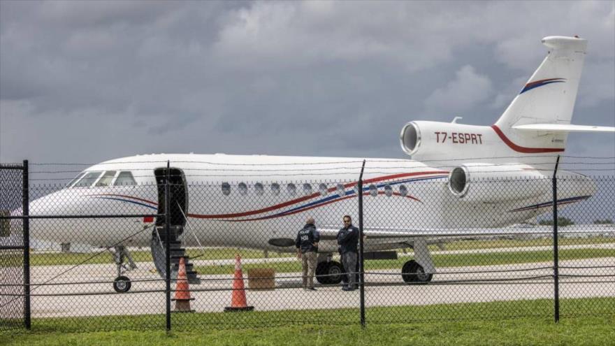 El avión del presidente de Venezuela, Nicolás Maduro, confiscado por EE.UU. en República Dominicana. 