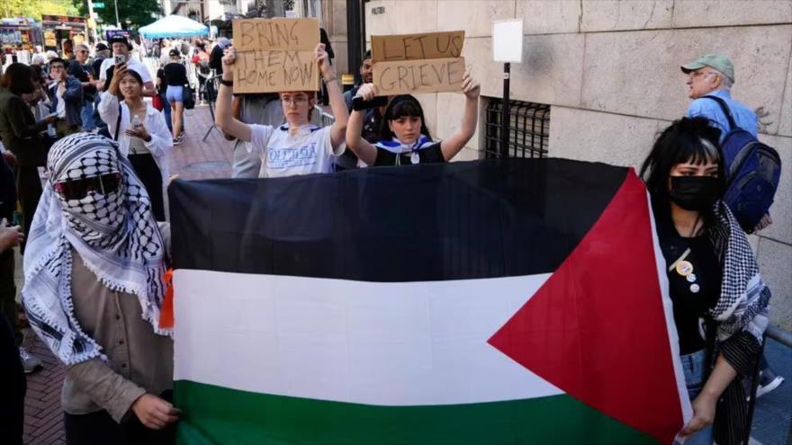 Reanudan protestas propalestinas en la Universidad de Columbia