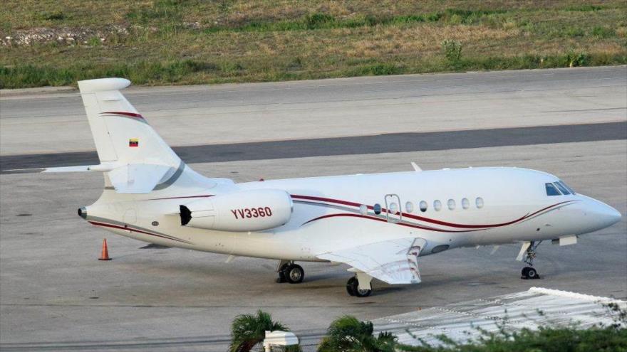 Avión Falcon 2000 EX con matrícula YV 3360 vinculado al Gobierno de Venezuela.