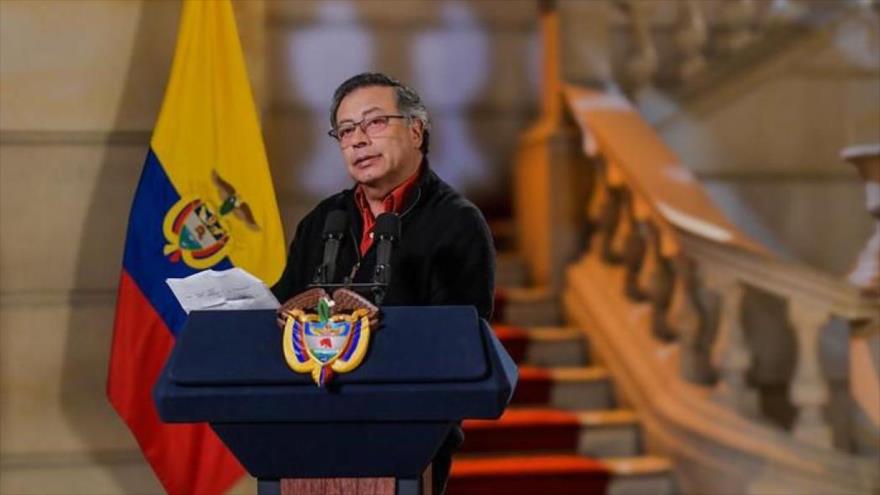 El presidente de Colombia, Gustavo Petro durante la alocución desde la Casa Nariño; 05 de septiembre de 2024