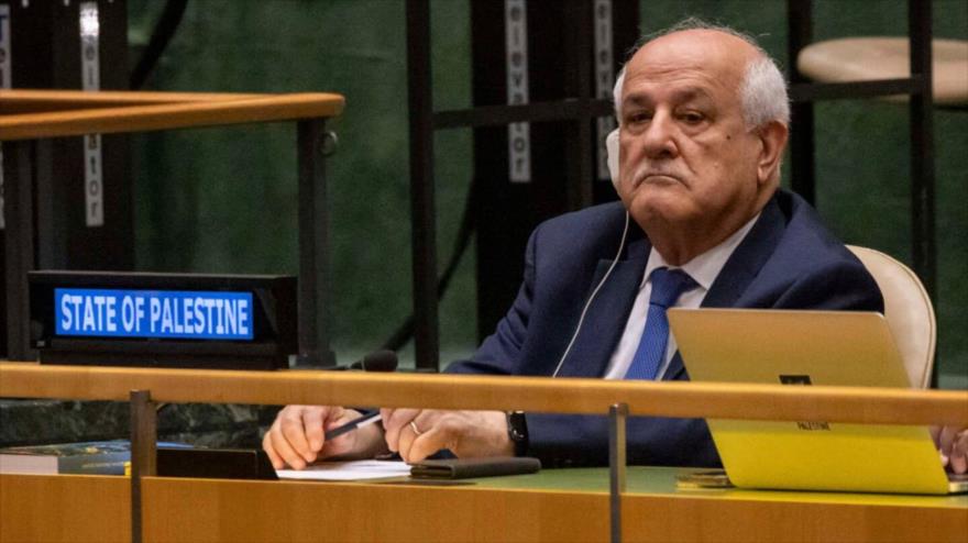 Riyad Mansur, embajador de Palestina ante la ONU, asiste a la 79.ª sesión de la AGNU, 10 de septiembre de 2024. (Foto: AP)