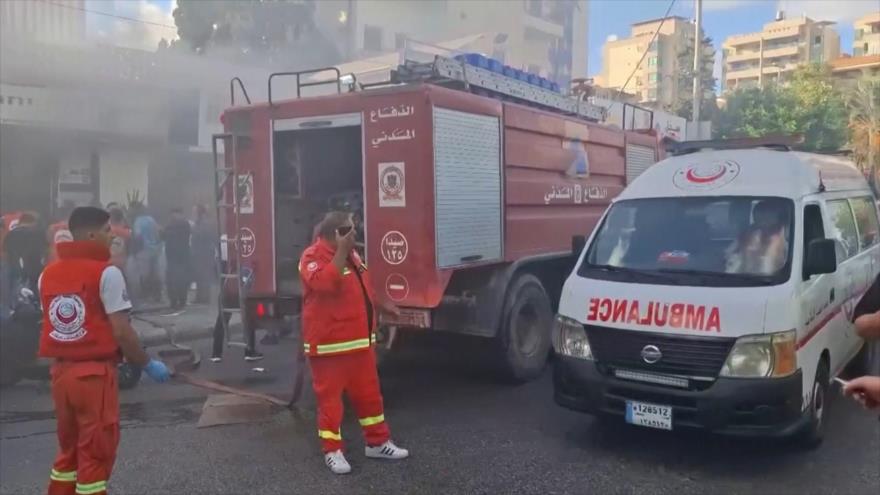 Los equipos de rescate tras atentados con equipos de comunicación en el Líbano.