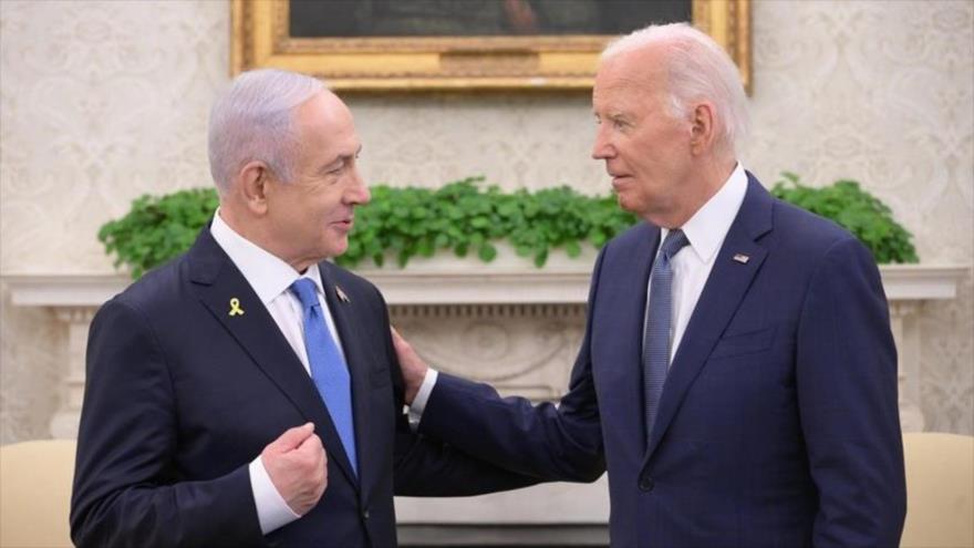 El primer ministro israelí, Benjamín Netanyahu (izq.) y el presidente estadounidense Joe Biden.