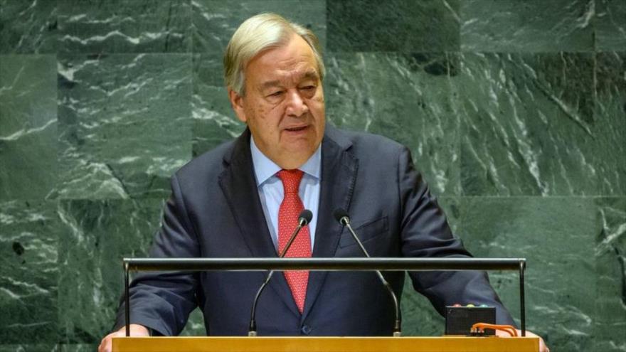 El secretario general de la ONU, António Guterres, se dirige a la Asamblea General de las Naciones Unidas, Nueva York, 24 de septiembre de 2024.
