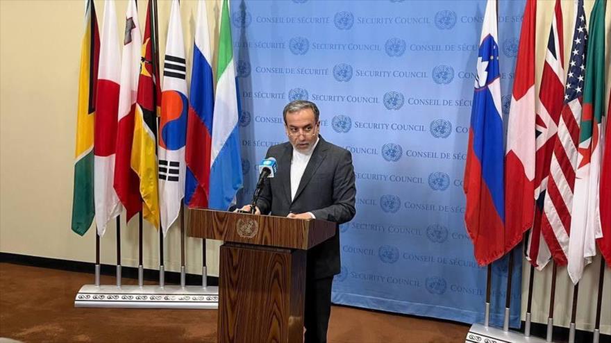 El canciller iraní, Seyed Abás Araqchi, durante una conferencia de prensa en Nueva York, 25 de septiembre de 2024.