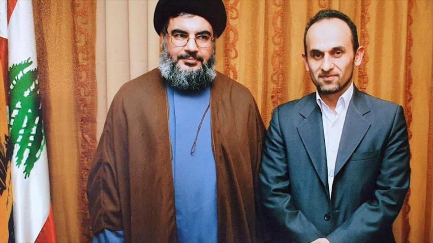 El presidente de la Organización de la Radio y Televisión de Irán, Peyman Yebeli (dcha.), reunido con el líder de Hezbolá, Seyed Hasan Nasralá. (Foto: archivo)