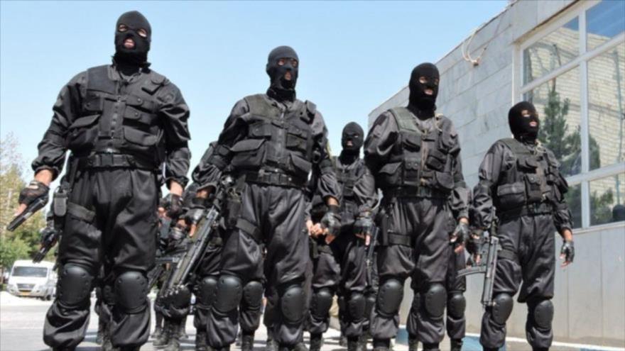 Fuerzas de seguridad de la República Islámica de Irán en una operación.
