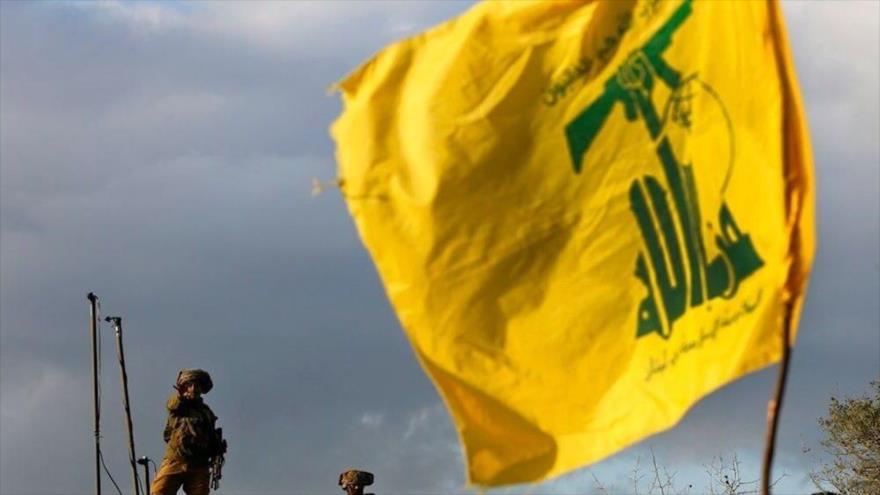 Bandera de Hezbolá en la frontera con la ocupada Palestina.