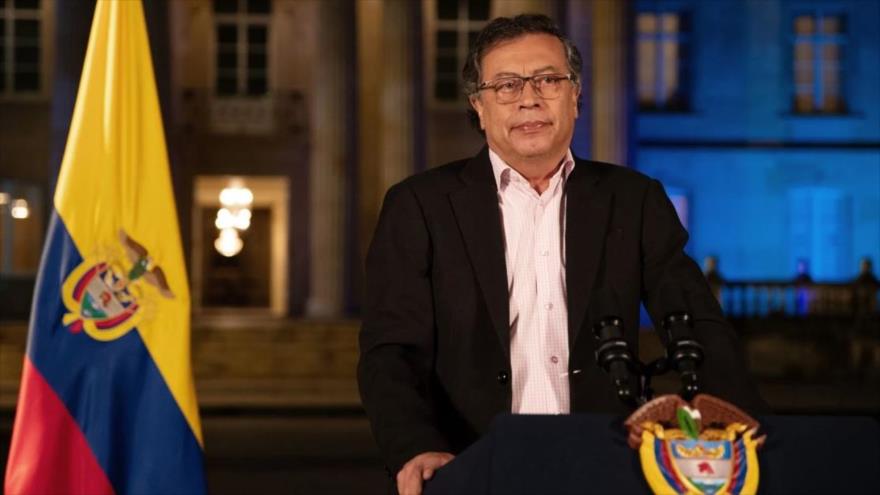 El presidente de Colombia, Gustavo Petro, en un discurso en Bogotá, 8 octubre de 2024.