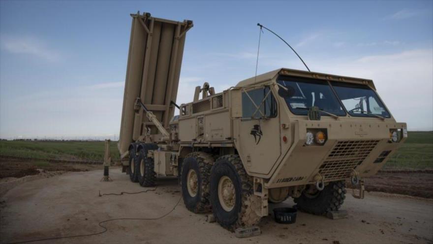 El ejército estadounidense despliega un sistema de defensa antimisiles THAAD en los territorios ocupados por Israel, marzo de 2019. 