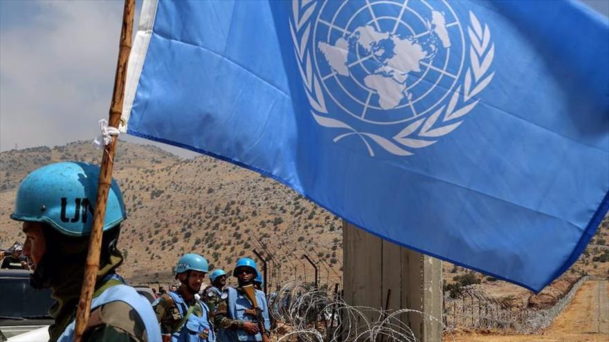 Cascos azules de la ONU en los alrededores de la ciudad libanesa de Kfarchuba, en la frontera con los territorios ocupados palestinos.