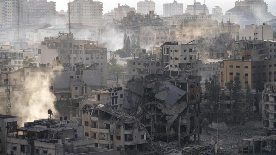 Vista de un barrio de la ciudad de Gaza tras los bombardeos israelíes, 11 de octubre de 2023. (Foto: AP)