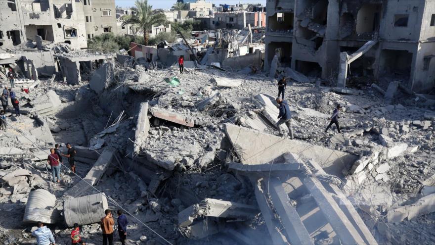 Edificios destruidos en la Franja de Gaza (foto: Wafa)