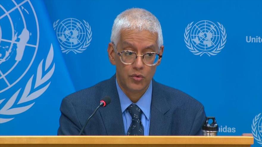 El portavoz adjunto de la ONU, Farhan Haq, en una conferencia de prensa, 21 de octubre de 2024.