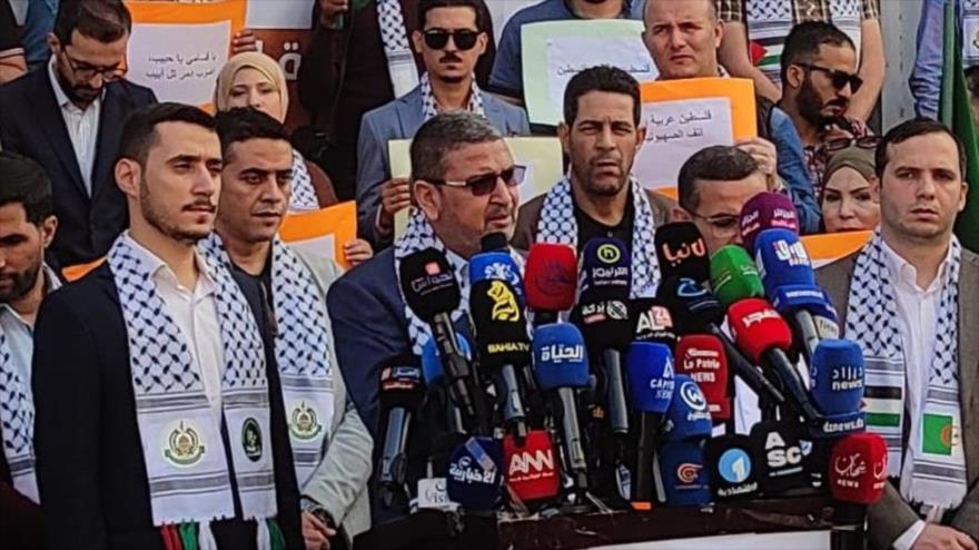 El portavoz del HAMAS, Sami Abu Zuhri, en una manifestación de solidaridad con Gaza, 22 de octubre de 2024.