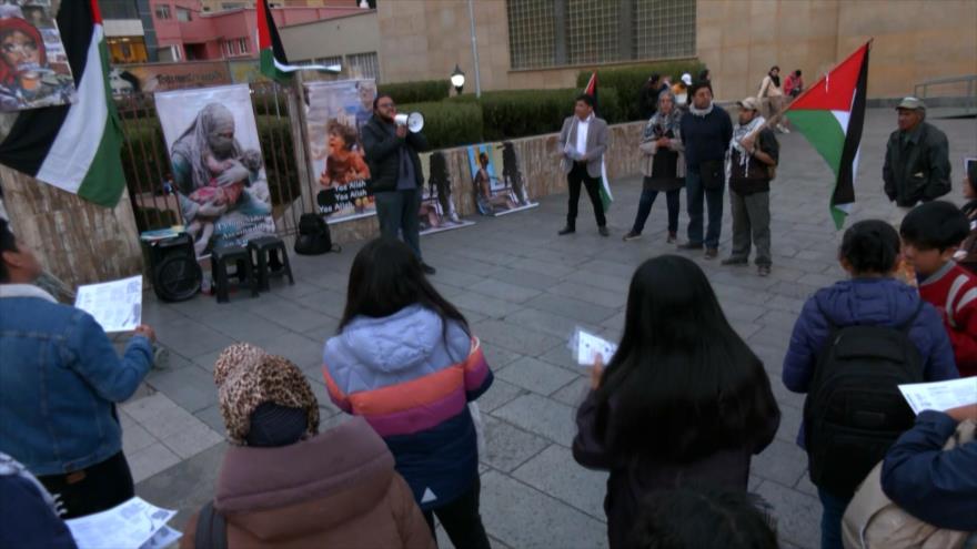 Instalan en Bolivia vigilia solidaria contra genocidio en Palestina