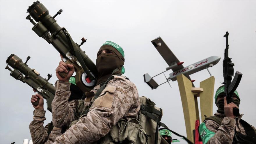 Combatientes de las Brigadas Ezzedin Al-Qasam, rama militar de HAMAS.