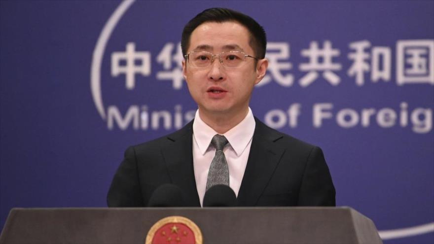 El portavoz del Ministerio de Asuntos Exteriores de China, Lin Jian.