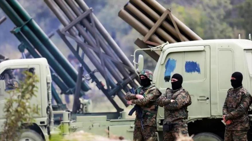 Miembros de Hezbolá durante unos ejercicios militares en el sur de El Líbano en mayo de 2023.