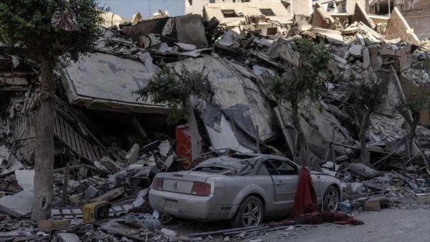 Vista de la destrucción en una zona libanesa tras un bombardeo de Israel.