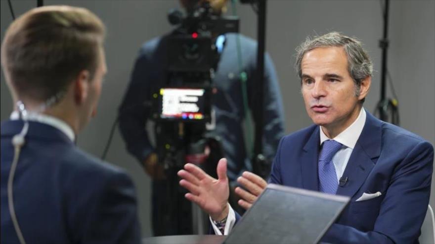 El director general de la Agencia de Energía Atómica (AIEA), Rafael Grossi, durante la Cumbre Climática de la ONU, Bakú, Azerbaiyán, 12 de noviembre de 2024. (Foto: AP)