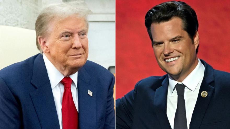 El presidente de EE.UU., Donald Trump (Izda.) y su candidato para fiscal general, Matt Gaetz. (Foto: AFP)