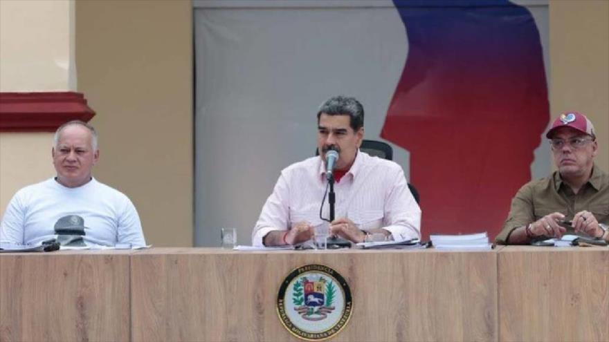 El presidente de Venezuela, Nicolás Maduro, en la clausura del ‘Congreso del Bloque Histórico’ en Caracas, 17 de noviembre de 2024.