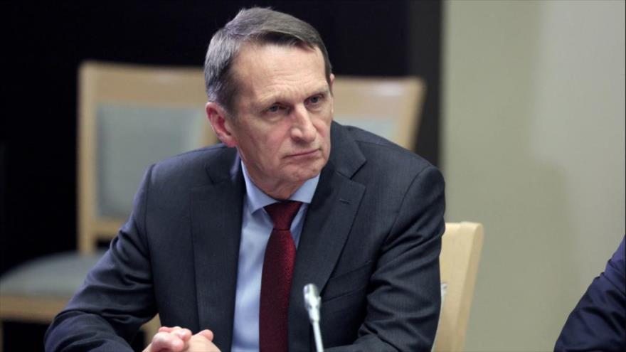 El jefe del Servicio de Inteligencia Exterior de Rusia, Serguéi Naryshkin.