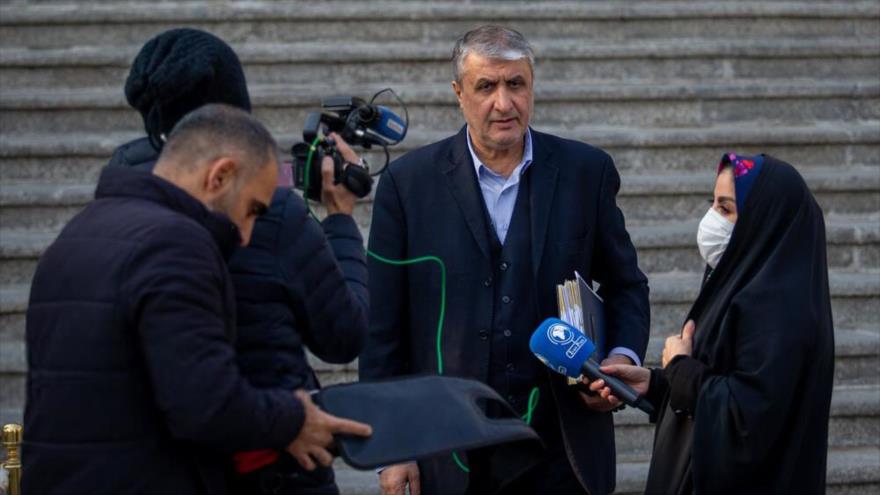 El jefe de la Organización de Energía Atómica de Irán (OEAI), Mohamad Eslami, al margen de la reunión del gabinete, 18 de diciembre de 2024. (Foto: ISNA)