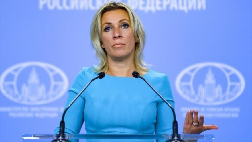 La portavoz del Ministerio de Exteriores de Rusia, Maria Zajarova.
