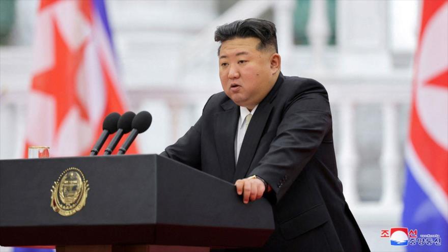 El líder norcoreano Kim Jong-un durante una rueda de prensa, Pyongyang, 10 de septiembre de 2024. (Foto: Reuters)