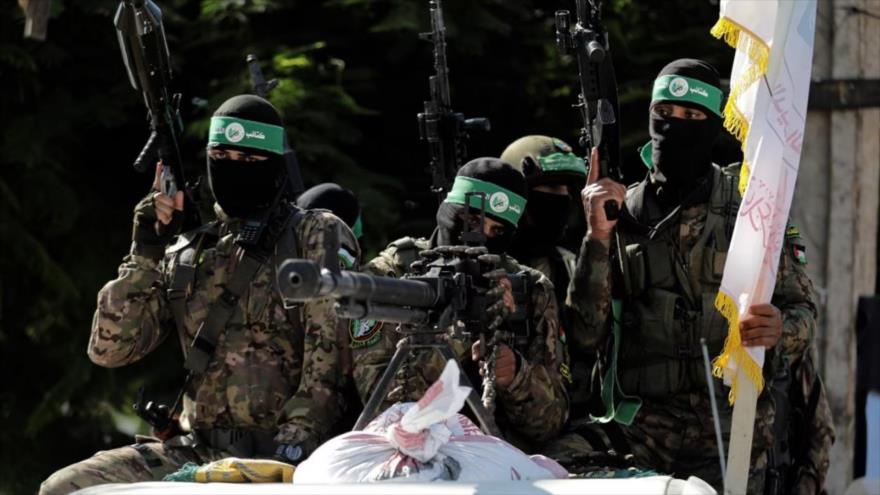 Combatientes de las Brigadas Ezzeddin al-Qassam, ala militar del Movimiento de Resistencia Islámica de Palestina (HAMAS), en Gaza, julio de 2023. (Foto: Reuters)