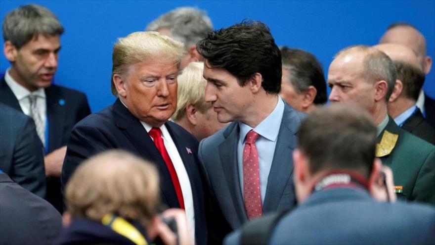 Donald Trump y el premier dimitido de Canadá, Justin Trudeau, durante la cumbre de la OTAN en el Reino Unido, 4 de diciembre de 2019. (Foto: Reuters)