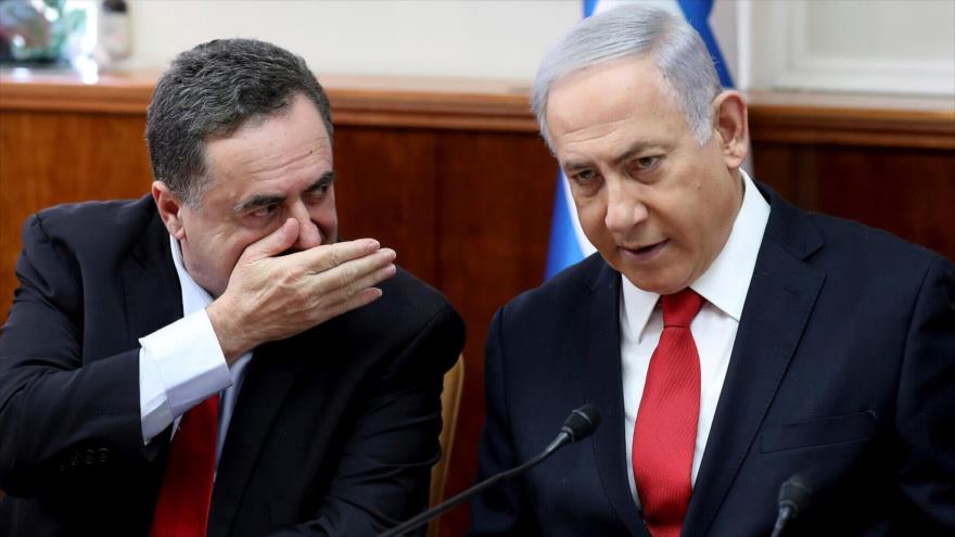 El premier israelí, Benjamín Netanyahu (dcha.), y el canciller del régimen, Israel Katz