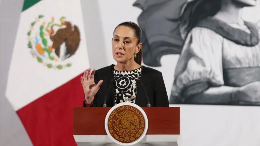 La presidenta de México, Claudia Sheinbaum, en conferencia de prensa, en México, 21 de enero de 2025.