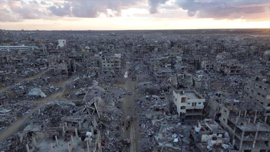 Vista aérea de la destrucción causada por los ataques del ejército israelí en Rafah, en el sur de la Franja de Gaza. (Foto: Getty Images)