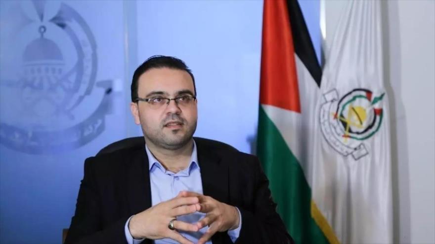 El portavoz del Movimiento de la Resistencia Islámica de Palestina (HAMAS), Hazem Qasem.